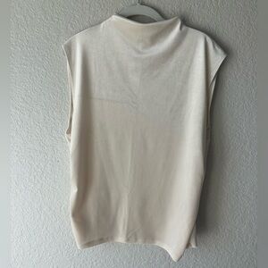Abercrombie & Fitch Cream Velvet Sleeveless Mock Neck Top NWT XL